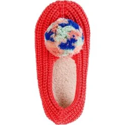 Marble Pom Rib Slipper - Women's