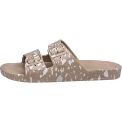 Freedom Moses Two Band Print Slide Sandal -Hot Sale Shoe Shop WHITERSMO